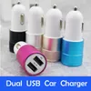 Metal Dual USB Port Car Charger Universal 2.1 A Led Charging Adapter For iP 6 7 8 Samsung S8 Tablet Nokia