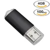 Partihandel 100 st rektangel USB Flash Drives 4 GB Flash Pen Drive High Speed ​​4GB Thumb Memory Stick Storage för PC Laptop Tablett Multicolors
