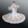 Vuxen Professionell Ballett Tutu Vit Guld Fairy Doll Pannkaka Platter Performance Tutus Women Classical Ballet Stage Costumes BT9056