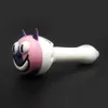 glow in the dark funny cat face hand Pipes for smoking Heady silicone Piipes Pyrex Spoon Pipe Bongs Oil Nail4713644