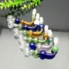 Färgade multibubbla höger vinkelglaspanna glas bbong wwater rör titan nagelkvarn, glasbubblor för rökrör blandar färger