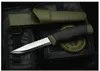 New Survival Straight Knife 12CR27 Satin Blade Rubber Handle Diving knife Outdoor Gear With ABS K Sheath