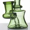 3,3 "Mini Glas Bongs med skål Hookahs 14 Kvinna Joint Clear Green Water Rör Rökning Pyrex DAB Rigs Oil Bubbler Filters