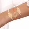 2018 mode handgjorda rep kedja vänskap armband för kvinnor gåva hjärta pil kristall pärla tassel leaf hamsa örn armband