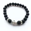 Mens Bracelets 고급 보석 여성 Matt Stone Bead 팔찌 코끼리 표범 헤드 사자 머리 올빼미 거북이 매력 팔찌