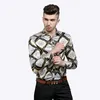 Fashion Print Cotton Shirt Men 2017 Brand New Night Club Slim Fit Male Shirt Camisa Hombre Casual Button Down Mens Dress Shirts