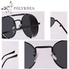 2021 High Quality Round Sunglasses Vintage Retro Mirror Sun Glasses Gold And Black Women Top With Box183o