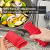 Silicone Hot Punho Cobertura Resistente ao Calor Silicone Silicone Potenciômetro Ferramenta de Cozinha Silicone Sem Costura Panela Paniador Mitts Cobertura Isolamento