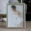 3" 7" 6 Inch Wedding Photo Frame Shiny Silver Metal Picture Framework Mirror love Heart shape circle square rectangle