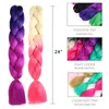 Färg Syntetisk Jumbo Braiding Hair Kanekalon Xpression Braiding Hair Extensions Hög temperatur Fiber Crochet Twist Hair 24 tum 80g