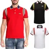 Polo-shirt Mannen Applique Borduurwerk Gestreepte Mouwen Comfortabele Zomer Kortkleding Top Men's