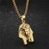 Antique Egyptian Pharaoh Tutankhamun pendant New Arrival 316 Stainless steel Religious Silver Gold charm necklace Egypt jewelry for men women