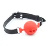5 Colors 3 Sizes Creative BDSM Bondage Toys Open Mouth Silicone Ball Gag With Holes Leather Strap Slave Erotic Restraints Sex Toys3532982