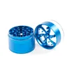 Aluminium Alloy Herb Grinder With Transparent Lip 63mm Diameter Smoking 5 layer 4 Color Free Ship DHL