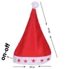 LED Light Flash Red Santa Claus Hat Ultra miękkie pluszowe świąteczne czapki Cosplay Cosplay Dekoracja dorośli dorośli Boże Narodzenie Hats5444848