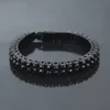 Hip Hop Tennis Bracelet Gold Palted Bling Bling 2 Row Iced Out Cz Bracelet Mens Jewelry2056163