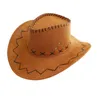 DHL män cowboy hattar vuxna barn multi-färger casual hat suede wild west fancy klänning män damer cowgirl unisex wide brima hattar