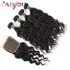 Most Popular Mink Brazilian Virgin Hair Weaving 4 Bundles Water Wave Human Hair with Closure 13x4 Lace Frontal Bundles Ear to Ear 9103217