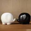 white black ceramic small elephant home decor crafts room decoration ceramic lovers ornament porcelain animal figurines decoration