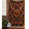 Blue Sun and Moon Mandala Tapestry Planet Indian Mur suspendu Tapestry Square and Rhombus Tapiz Mandalas Tippie Tapestry18775422212