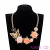 3 stücke Aussage Blume Schmetterling Kette Choker Halskette für Frauen Große Metall Rose Gold Farbe Charms Colares Großhandel Schmuck A0804