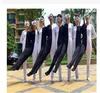 Abbigliamento da palcoscenico Gamba da illusione ottica bianca nera Costumi da ballo siamesi Abito da ballo per personalità di abbigliamento da spettacolo russo per bambini adulti