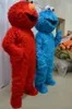 2018 Högkvalitativ två datorer Red Biscuit Street Blue Cookie Monster Mascot Costume, Animal Carnival +Gratis frakt 2024