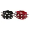 Bracciale in pelle Unique Spikes Rivet Stud Wide Leather Punk Gothic Rock Unisex Bracciale rigido Bracciale gioielli da uomo