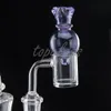 Glass Bubble Carb Cap With Quartz banger Flat Top Quartz nail for water pipes dab oil rigs