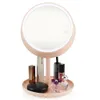 Specchio per il trucco Illuminato Lampada LED Vanity Travel Portatile Cordless Ricaricabile Alimentato a batteria Touch screen a luce naturale rotonda Luce a 7 colori