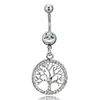 Novo piercing no umbigo da árvore da vida charme rodada charme de cristal mulheres para o umbigo corpo mulheres jóias