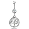 Nuovo piercing all'ombelico albero della vita fascino rotondo fascino diapositiva di cristallo da donna per gioielli da donna per il corpo dell'ombelico