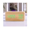 Relógio despertador de madeira de madeira fibisona, despertador temperatura a umidade eletrônica desktop mesa digital relógios
