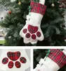 Jul hängsmycke dekoration för hund tass strumpor strumpor Presentförpackning Väskor Xmas heminredning 18 * 11 tum WX9-817