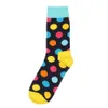 Wholesale- New Cotton Hit Color Polka Dot Casual Socks for Men Happy's Socks Summer Style Candy Colored Dress Soks 8 colors