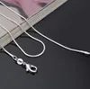 Top quality 925 sterling silver snake chain necklace 1MM 16-24inches fashion jewelry factory price