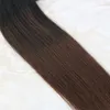 Echthaarverlängerungen Balayage Farbe Naturschwarz Ombre Schokoladenbraun Echthaar Doppelschuss Balayage Haarbündel5014872