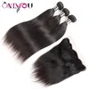 28 30 32 34 cale ludzkie Remy Włosy Włosy z koronkowym zamknięciem przednie ciało głębokie woda luźna fala Afro Kinky Curly Brazylijska Virgin Weave Weft Extension Wet