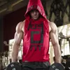 Aolamegs mannen bodybuilding tanktops mouwloze hoodie singlets onderhuren crossfit fitness spier heren Vest casual sportkleding