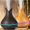 400ml Aroma Diffuser Ultrasonic Air Humidifier with Wood Grain 7 Color Changing LED Lights for Office Home