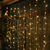 10 x 1m 448 LED rideau glaçons de cordes de cordes de rideau LED fées Lampes de Noël Lumes de Noël Lights Xmas Mariage Décoration 110V 10pcs / Lot