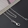 925 Sterling Silver Necklace Rolo Quot O quot Chain Halsband smycken 1mm 16039039 24039039 925 Silver DIY Chai6128084