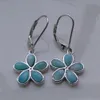 Natural Larimar Jewelry Flower Earring Fine Jewelry Silver Dangle Earrings 100 925 Sterling Silver Jewelry for Girl039s Earrin7017969