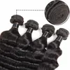 Lans Brazylijski Dziewiczy Human Hair Extensions Loose Głębokie 50g / szt Pełna głowica wiązki Włoski 10 "-26" podwójny wątek