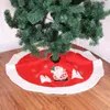 90 cm beyaz kırmızı Noel ağacı etekler nakış Santa Clause kat halılar mat Noel süslemeleri ev partisi Noel ağacı etekler