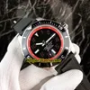 安く新しいダイバーII A1736402黒/赤のダイヤルの自動メンズウォッチの回転ベゼルシルバーケースのラバーストラップの男性の品質腕時計watch_zone