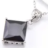 Luckyshine 5 Sets Jewelry Set Fashion Wedding Square Black Onyx Crystal Cubic Zirconia 925 Silver Pendants Necklaces Earrings