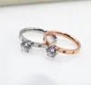 Mode Silber Titan Stahl Licht Auto Diamant Ring Titan Stahl Schmuck Set Diamant Ring Frauen039s Rose Gold Ring3973305