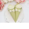 Wedding Candies Boxes Rose Paper Flowers Cone Shape Bowknot Diamond Various Color Candies Boxes Wedding Table Decor Party Gift Box