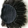 100% brasilianskt klipp i humant hästsvans hårförlängningar Kinky Curly Drawstring Ponytail Afro Puffs Virgin Curly Ponytails 120g